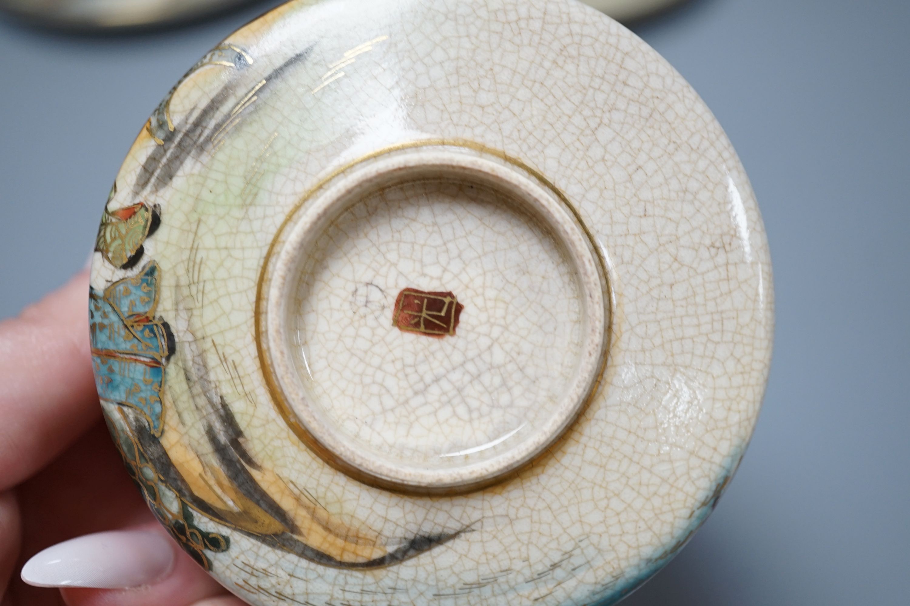 Japanese Satsuma and Fukagawa wares, Meiji period, teapot 10cm high